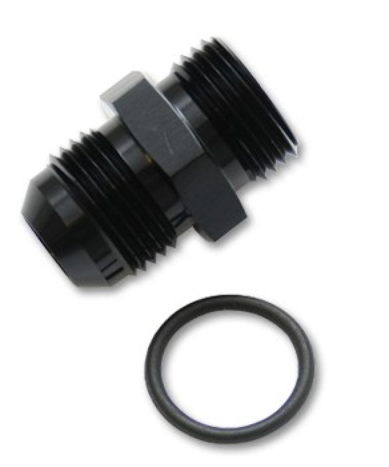 Vibrant -3AN Male Flare to -4 ORB Male Straight Adapter w/O-Ring - Anodized Black Vibrant Fittings  AXOPROS