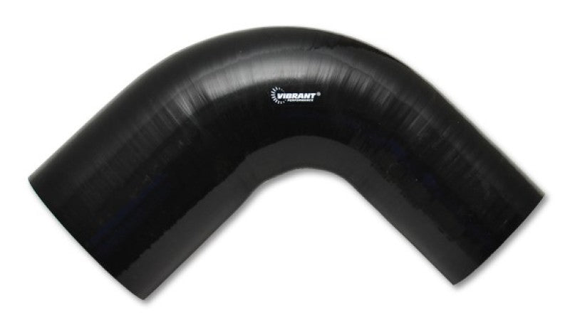 Vibrant 3in ID x 3.5in ID x 4in Long Gloss Black Silicone 90 Degree Transition Elbow Vibrant Silicone Couplers & Hoses  AXOPROS
