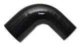 Vibrant 3in ID x 3.5in ID x 4in Long Gloss Black Silicone 90 Degree Transition Elbow Vibrant Silicone Couplers & Hoses  AXOPROS