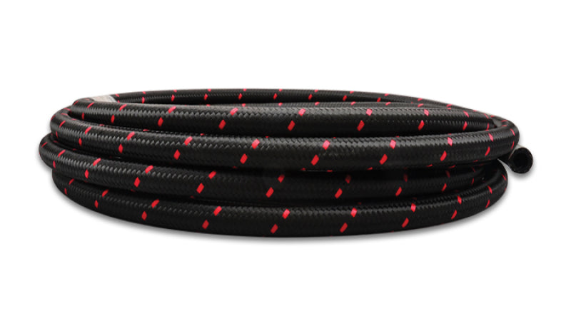 Vibrant -4 AN Two-Tone Black/Red Nylon Braided Flex Hose (10 foot roll) Vibrant Hoses  AXOPROS