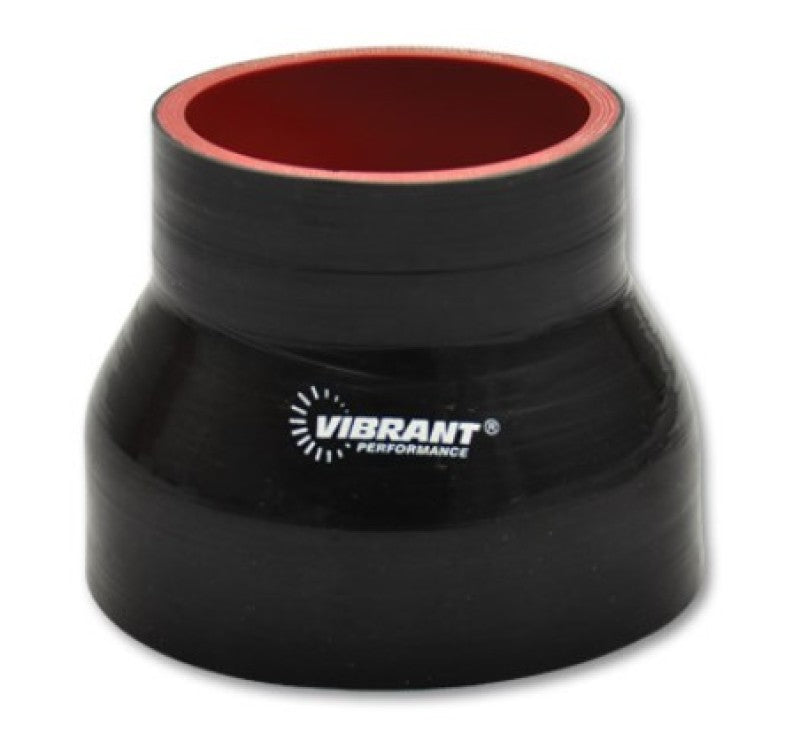 Vibrant 4 Ply Reducer Couper 3.5in ID x 3.75in ID x 3.0in Long - Black Vibrant Silicone Couplers & Hoses  AXOPROS