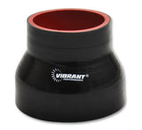 Vibrant 4 Ply Reducer Couper 3.5in ID x 3.75in ID x 3.0in Long - Black Vibrant Silicone Couplers & Hoses  AXOPROS