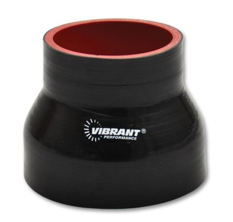 Vibrant 4 Ply Reducer Couper 3in ID x 3.75in ID x 3in Long - Black Vibrant Silicone Couplers & Hoses  AXOPROS