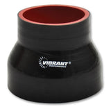 Vibrant 4 Ply Reducer Coupling 5in x 4in x 4.5in Long (BLACK) Vibrant Silicone Couplers & Hoses  AXOPROS