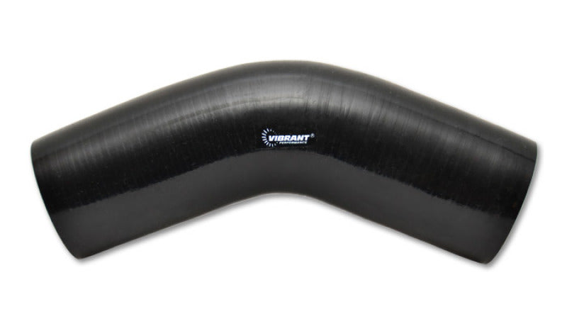 Vibrant 4 Ply Reinforced Silicone Elbow Connector - 2.5in I.D. - 45 deg. Elbow (BLACK) Vibrant Silicone Couplers & Hoses  AXOPROS