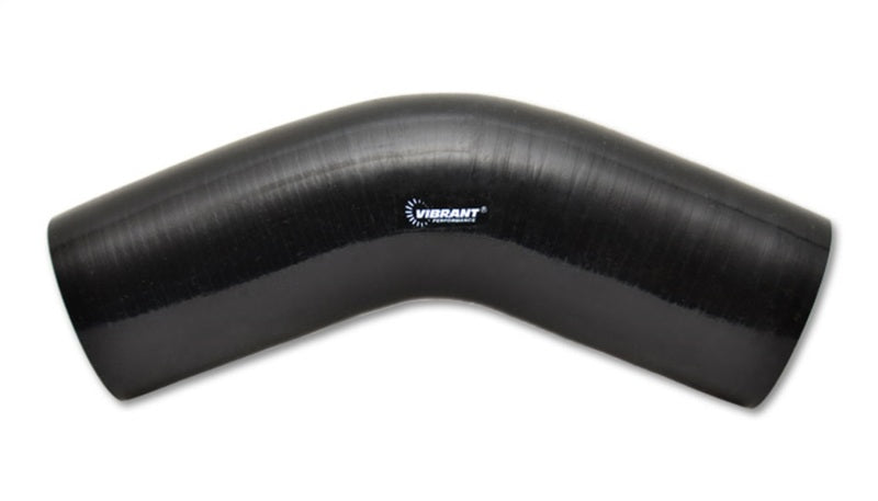Vibrant 4 Ply Reinforced Silicone Elbow Connector - 2.5in I.D. - 45 deg. Elbow (BLACK) Vibrant Silicone Couplers & Hoses  AXOPROS