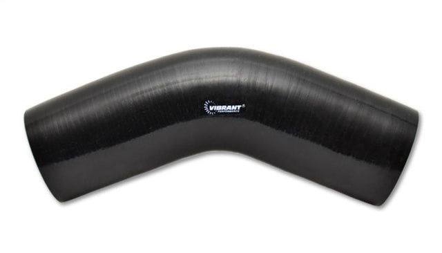 Vibrant 4 Ply Reinforced Silicone Elbow Connector - 2.5in I.D. - 45 deg. Elbow (BLACK) Vibrant Silicone Couplers & Hoses  AXOPROS
