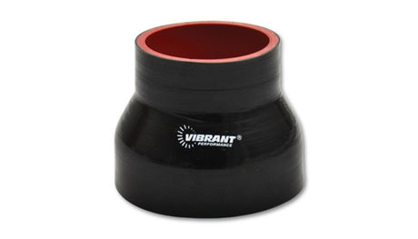 Vibrant 4 Ply Reinforced Silicone Transition Connector - 3in I.D. x 3.25in I.D. x 3in long (BLACK) Vibrant Silicone Couplers & Hoses  AXOPROS