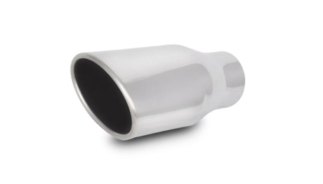 Vibrant 4.5in x 3in Oval SS Exhaust Tip (Single Wall Angle Cut Rolled Edge) Vibrant Tips  AXOPROS