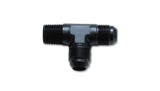 Vibrant -4AN x 1/8in NPT Flare to Pipe On Run Tee Adapter Fitting - Aluminum Vibrant Fittings  AXOPROS