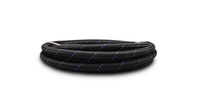 Vibrant -6 AN Two-Tone Black/Blue Nylon Braided Flex Hose (20 foot roll) Vibrant Hoses  AXOPROS