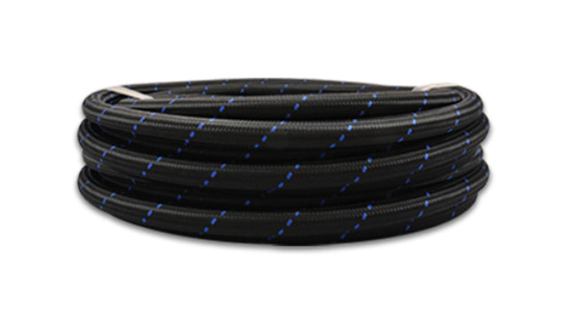 Vibrant -6 AN Two-Tone Black/Blue Nylon Braided Flex Hose (20 foot roll) Vibrant Hoses  AXOPROS
