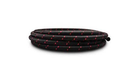 Vibrant -6 AN Two-Tone Black/Red Nylon Braided Flex Hose E85 Friendly (20ft Roll) Vibrant Hoses  AXOPROS