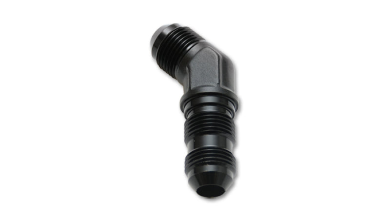 Vibrant -6AN Bulkhead Adapter 45 Degree Elbow Fitting - Anodized Black Only Vibrant Fittings  AXOPROS