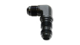 Vibrant -6AN Bulkhead Adapter 90 Degree Elbow Fitting - Anodized Black Only Vibrant Fittings  AXOPROS