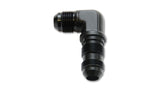 Vibrant -6AN Bulkhead Adapter 90 Degree Elbow Fitting - Anodized Black Only Vibrant Fittings  AXOPROS
