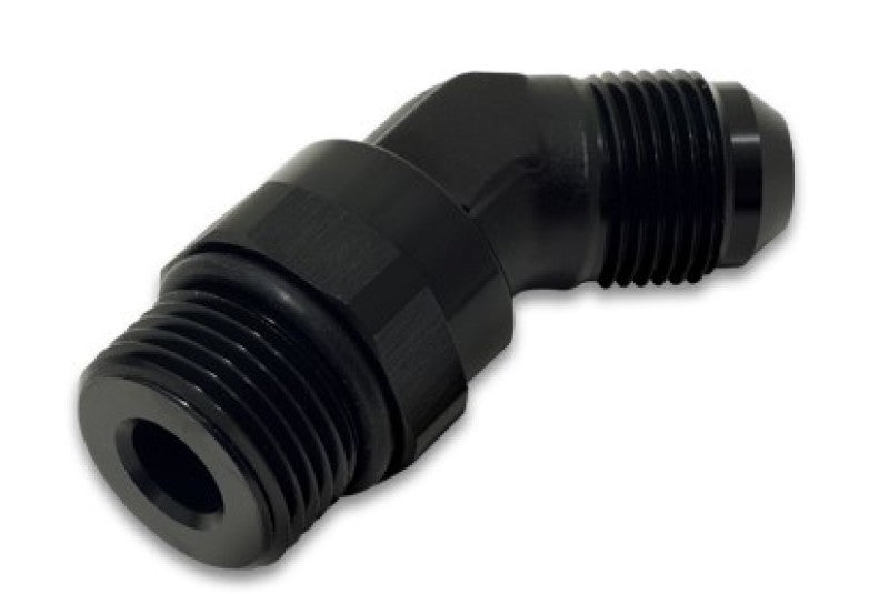 Vibrant -6AN Male Flare to Male -8AN ORB Swivel 45 Degree Adapter Fitting - Anodized Black Vibrant Fittings  AXOPROS