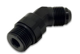 Vibrant -6AN Male Flare to Male -8AN ORB Swivel 45 Degree Adapter Fitting - Anodized Black Vibrant Fittings  AXOPROS