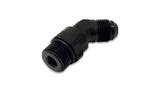 Vibrant -6AN Male Flare to Male -8AN ORB Swivel 45 Degree Adapter Fitting - Anodized Black Vibrant Fittings  AXOPROS