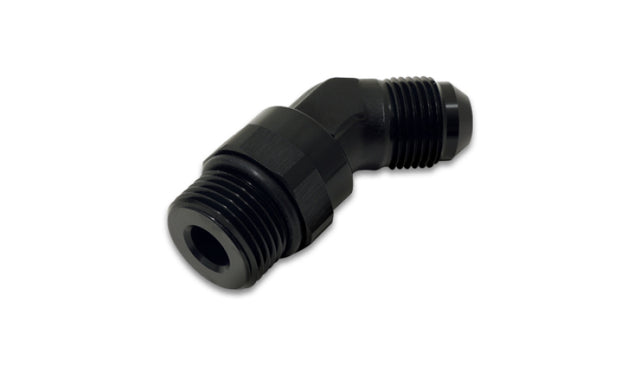 Vibrant -6AN Male Flare to Male -8AN ORB Swivel 45 Degree Adapter Fitting - Anodized Black Vibrant Fittings  AXOPROS