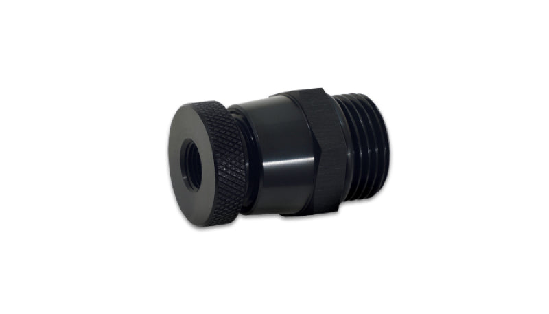 Vibrant 8 ORB to 1/8 NPT Aluminum Drain Valve - Black Vibrant Fittings  AXOPROS