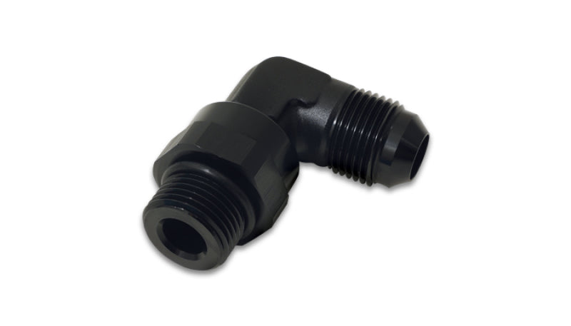 Vibrant -8AN Male Flare to Male -8AN ORB Swivel 90 Degree Adapter Fitting - Anodized Black Vibrant Fittings  AXOPROS