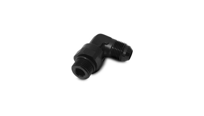 Vibrant -8AN Male Flare to Male -8AN ORB Swivel 90 Degree Adapter Fitting - Anodized Black Vibrant Fittings  AXOPROS
