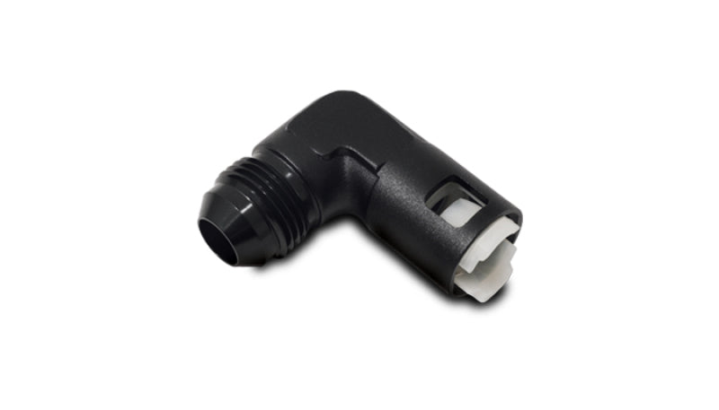 Vibrant 90 Degree Aluminum AN to Female Quick Connect -6AN - 0.3125in Hose Size Vibrant Aluminum Tubing  AXOPROS