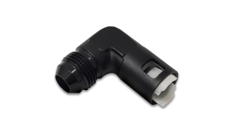 Vibrant 90 Degree Aluminum AN to Female Quick Connect -6AN - 0.3125in Hose Size Vibrant Aluminum Tubing  AXOPROS