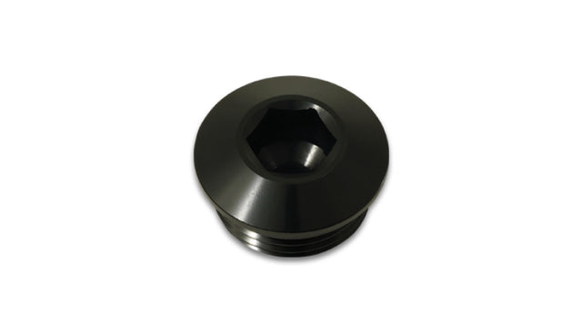 Vibrant Aluminum -16AN ORB Slimline Port Plug w/O-Ring - Anodized Black Vibrant Fittings  AXOPROS