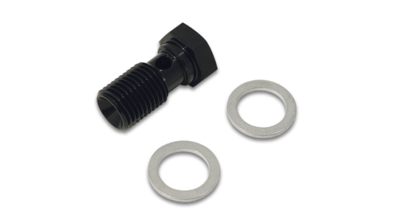 Vibrant Aluminum Banjo Bolt w/ 2 Washers (M12x1.5 20mm LG) - Anodized Black Vibrant Fittings  AXOPROS