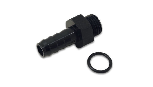 Vibrant Aluminum Male -8AN ORB to 3/8in Barb w/O-Ring - Anodized Black Vibrant Fittings  AXOPROS