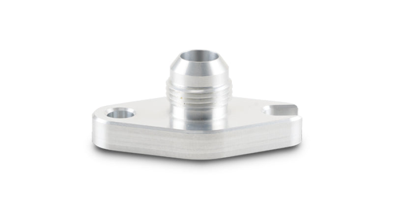 Vibrant Aluminum Oil Drain Flange (w/Crowfoot) -10AN Male Flare 2.060in Bolt Hole (Garrett GT6041) Vibrant Flanges  AXOPROS