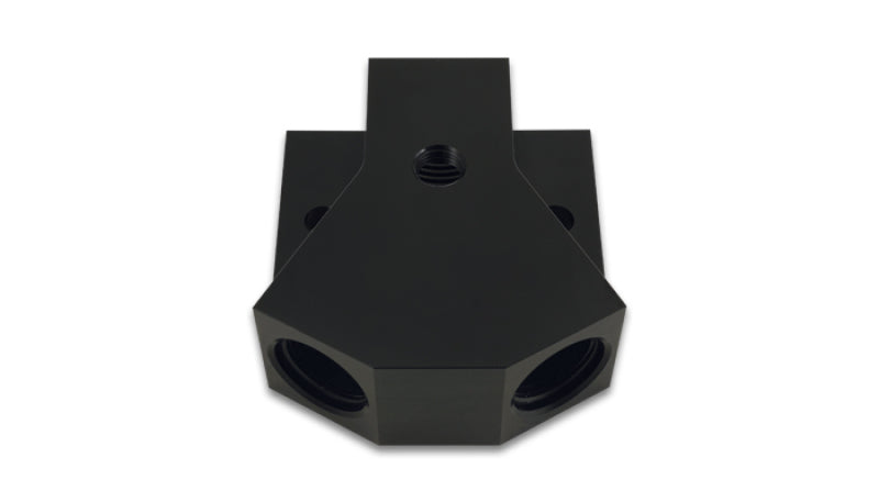 Vibrant Billet Aluminum Y-Block Fitting with 1/8in NPT Port -10AN x Dual -8AN ORB Vibrant Fittings  AXOPROS