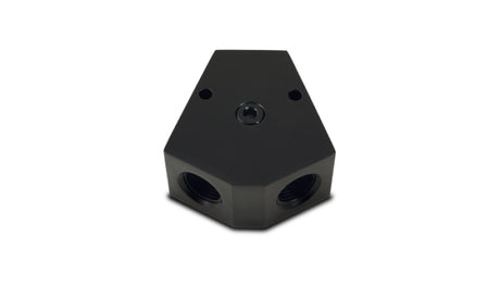 Vibrant Billet Aluminum Y-Block Fitting with 1/8in NPT Port - 1/2in NPT x 1/2in NPT x 1/2in NPT Vibrant Fittings  AXOPROS