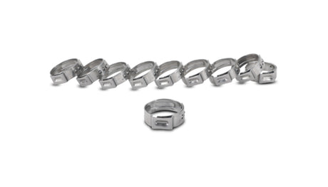 Vibrant One Ear Stepless Pinch Clamps 9.4-11.9mm clamping range (Pack of 10) SS 7mm band width Vibrant Clamps  AXOPROS