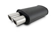 Vibrant STREETPOWER Blk Oval Muffler w/Dual Center Tip 3in Inlet ID 3in Tip OD 9in x 5in x 15in Vibrant Muffler  AXOPROS