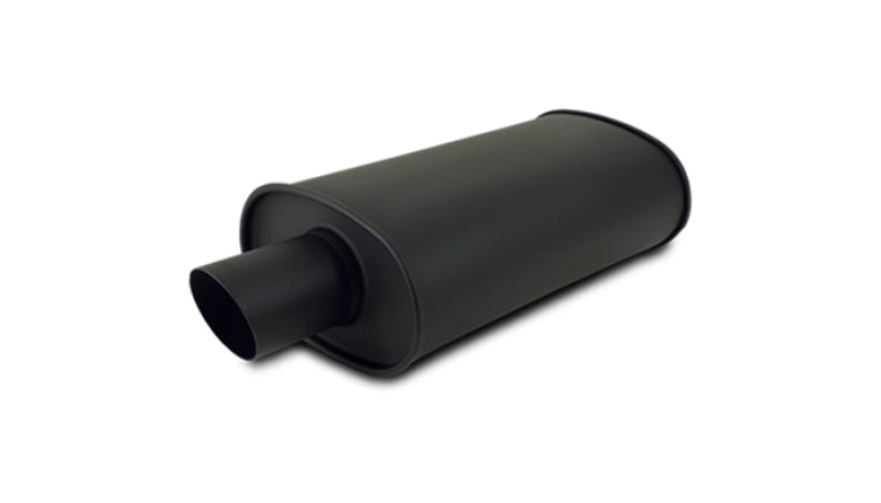 Vibrant StreetPower FLAT BLACK Oval Muffler with Single 4in Outlet - 4in inlet I.D. Vibrant Muffler  AXOPROS