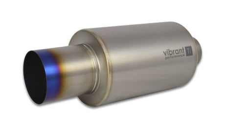 Vibrant Titanium Muffler w/Straight Cut Burnt Tip 2.5in. Inlet / 2.5in. Outlet Vibrant Muffler  AXOPROS