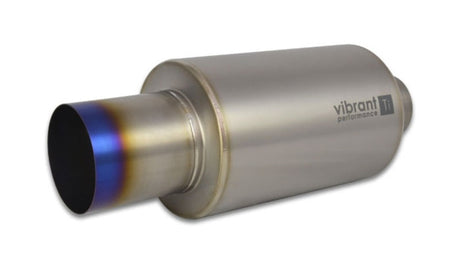 Vibrant Titanium Muffler w/Straight Cut Burnt Tip 3in. Inlet / 3in. Outlet Vibrant Muffler  AXOPROS