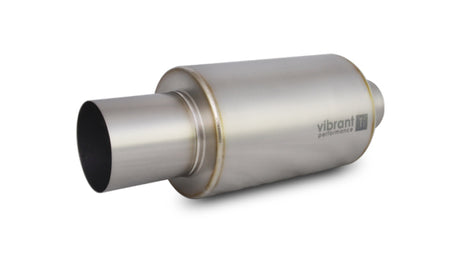 Vibrant Titanium Muffler w/Straight Cut Natural Tip 2.5in. Inlet / 2.5in. Outlet Vibrant Muffler  AXOPROS