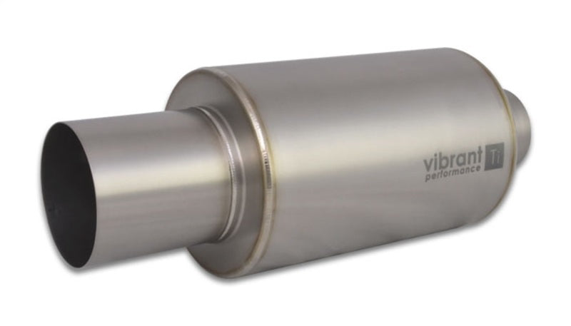 Vibrant Titanium Muffler w/Straight Cut Natural Tip 2.5in. Inlet / 2.5in. Outlet Vibrant Muffler  AXOPROS