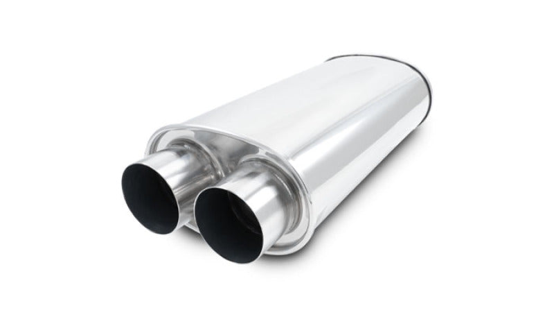 Vibrant Universal Streetpower 2.5in Stainless Steel Dual In-Out Oval Muffler Vibrant Muffler  AXOPROS