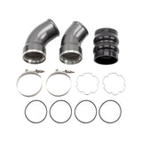 Wehrli 06-10 Chevrolet 6.6L LBZ/LMM Duramax Passenger Side 3.5in Intercooler Pipe - Gloss Black Wehrli Intercooler Pipe Kits  AXOPROS