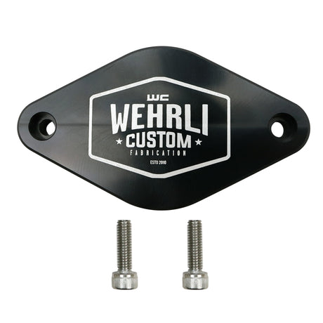 Wehrli 11-16 Chevrolet 6.6L LML Duramax Turbo Resonator Billet Block Off Plate Wehrli Block Off Plates  AXOPROS