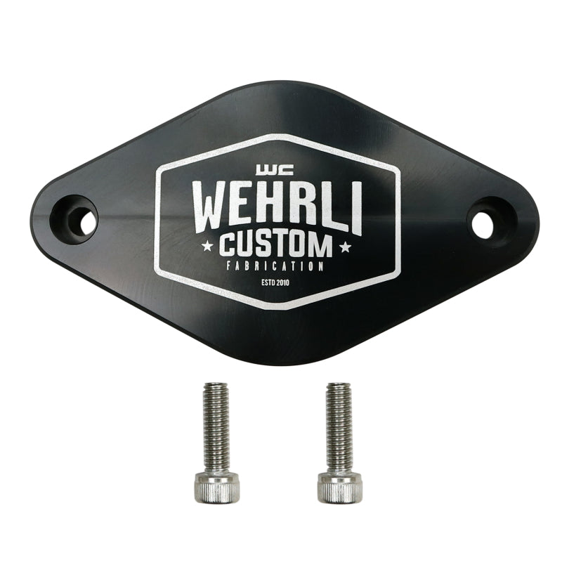 Wehrli 11-16 Chevrolet 6.6L LML Duramax Turbo Resonator Billet Block Off Plate Wehrli Block Off Plates  AXOPROS