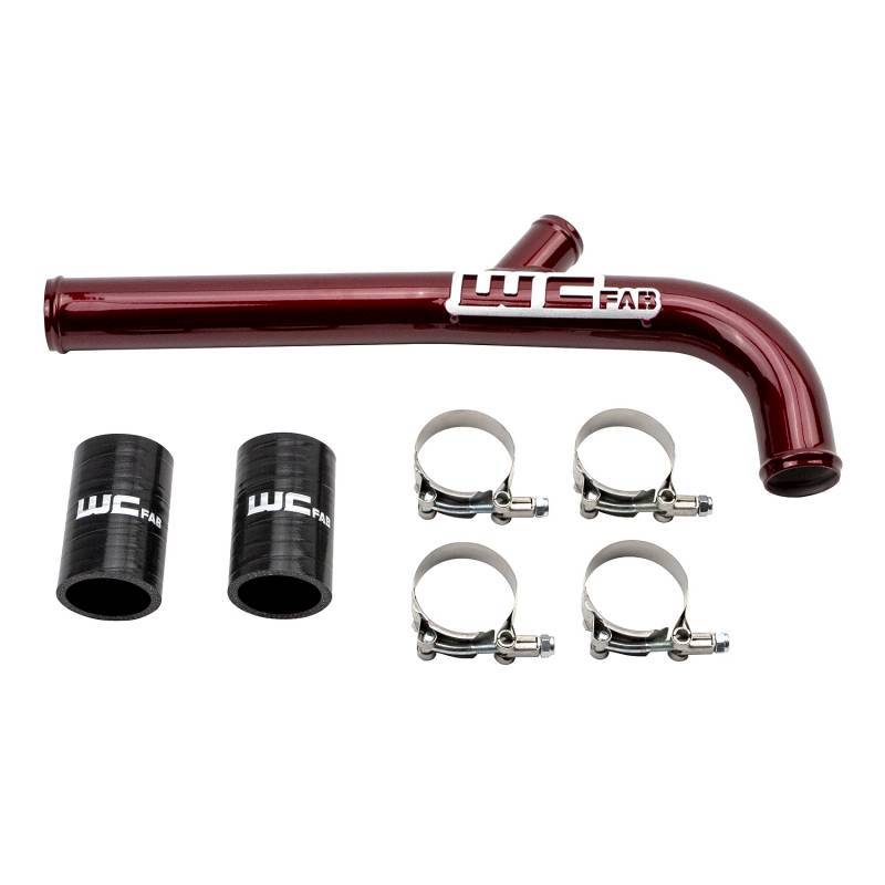 Wehrli 13-15 Dodge Cummins 6.7L w/Dual Radiator Upper Coolant Pipe - Bengal Red Wehrli Radiator Hoses  AXOPROS