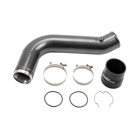 Wehrli 17-19 Chevrolet 6.6L L5P Duramax Passenger Side 3.5in Intercooler Pipe - Gloss Black Wehrli Intercooler Pipe Kits  AXOPROS