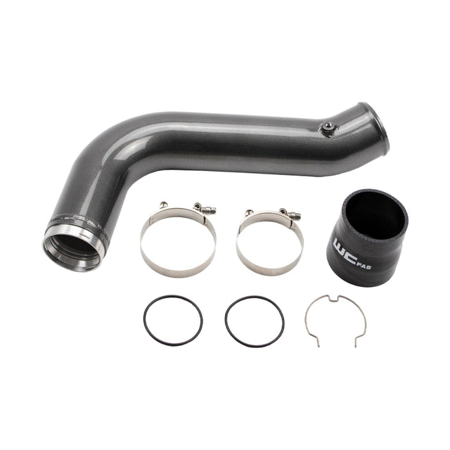 Wehrli 17-19 Chevrolet 6.6L L5P Duramax Passenger Side 3.5in Intercooler Pipe - Gloss Black Wehrli Intercooler Pipe Kits  AXOPROS