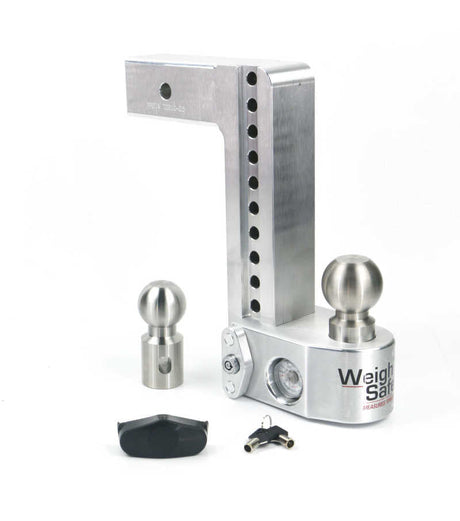 Weigh Safe 10in Drop Hitch w/Built-in Scale & 2.5in Shank (10K/18.5K GTWR) - Aluminum Weigh Safe Hitch Ball Mounts  AXOPROS